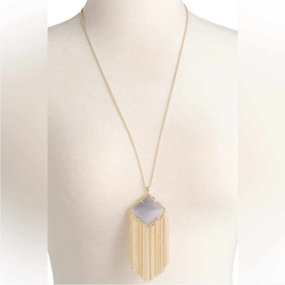 NWT Kendra Scott Kingston Pendant Fringe Adjustable Necklace